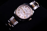 ROLEX LADY-DATEJUST 28MM OYSTERSTEEL & EVEROSE GOLD SILVER ROMAN DIAL OYSTER BRACELET 279161