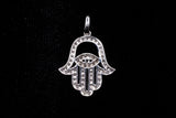 14K WHITE GOLD 0.72 CTW DIAMOND HAMSA HAND PENDANT
