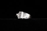 PLATINUM 2.60 CTW MEN'S ROUND & PRINCESS CUT DIAMOND RING