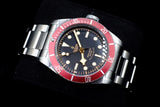 TUDOR HERITAGE BLACK BAY 41MM STAINLESS STEEL BLACK DIAL BURGUNDY BEZEL AUTOMATIC 79230R