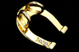 14K YELLOW GOLD HORSESHOE PENDANT WITH 2 DIAMOND ACCENTS ON BACK