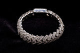10K WHITE GOLD 13.00 CTW BAGUETTE & ROUND DIAMOND CUBAN LINK BRACELET 8"