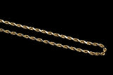 10K YELLOW GOLD HOLLOW ROPE CHAIN NECKLACE 24"