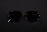 CARTIER SPLIT C CT0394S-001 RIMLESS SUNGLASSES 58MM GOLD-TONE GREY GRADIENT FACTORY LENSES