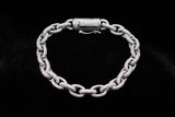 10K WHITE GOLD 13.70 CTW PAVÉ DIAMOND CABLE LINK BRACELET 8.25"