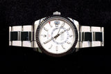 ROLEX SKY-DWELLER 42MM WHITE ROLESOR WHITE DIAL OYSTER 326934