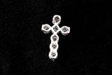 14K WHITE GOLD 2.65 CTW ROUND DIAMOND 7-STONE CROSS PENDANT