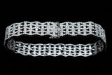 18K WHITE GOLD 6.13 CTW DIAMOND 5-ROW WAVY DESIGN BRACELET 7"