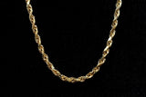 10K YELLOW GOLD HOLLOW ROPE CHAIN NECKLACE 18"