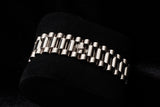 ROLEX DAY-DATE II 41MM 18K WHITE GOLD BLUE WAVE ARABIC DIAL FLUTED BEZEL PRESIDENT BRACELET 218239