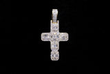 14K YELLOW GOLD 2.00 CTW DIAMOND CROSS PENDANT WITH BAGUETTE ACCENTS