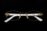 CARTIER C DÉCOR CT0056O-002 RIMLESS EYEGLASSES 52MM GOLD & PEARL WHITE