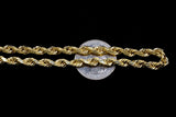 10K YELLOW GOLD HOLLOW ROPE CHAIN NECKLACE 22"