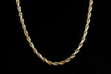 10K YELLOW GOLD HOLLOW ROPE CHAIN NECKLACE 20"