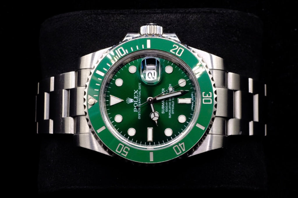 【*ィ様 輪作　foil ROLEX SUBMARINER DATE 40MM OYSTERSTEEL GREEN DIAL GREEN CERACHROM
