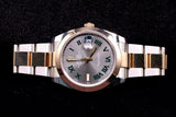 ROLEX DATEJUST 41MM 18K EVEROSE GOLD & STEEL WIMBLEDON SLATE ROMAN DIAL OYSTER 126301