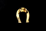14K YELLOW GOLD HORSESHOE PENDANT WITH 2 DIAMOND ACCENTS ON BACK