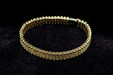 14K YELLOW GOLD 5.00 CTW TWO-ROW DIAMOND BRACELET 8"