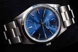 ROLEX AIR-KING 34MM STAINLESS STEEL BLUE STICK DIAL SMOOTH BEZEL OYSTER BRACELET 14000