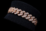 10K ROSE GOLD 9.20 CTW DIAMOND CUBAN LINK BRACELET 6.75"