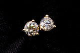 14K YELLOW GOLD 1.40 CTW ROUND DIAMOND MARTINI STUD EARRINGS