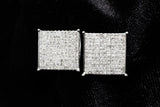 14K WHITE GOLD 4.50 CTW PRINCESS CUT DIAMOND SQUARE STUD EARRINGS