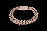 10K ROSE GOLD 9.20 CTW DIAMOND CUBAN LINK BRACELET 6.75"