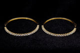 14K YELLOW GOLD 5.00 CTW ROUND DIAMOND SHARED PRONG HOOP EARRINGS 2"