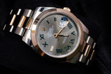 ROLEX DATEJUST 41MM 18K EVEROSE GOLD & STEEL WIMBLEDON SLATE ROMAN DIAL OYSTER 126301