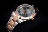 ROLEX DATEJUST 41MM 18K EVEROSE GOLD & STEEL WIMBLEDON SLATE ROMAN DIAL OYSTER 126301