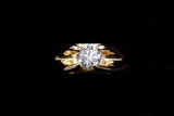 14K YELLOW GOLD 1.02 CTW MEN'S ROUND DIAMOND SOLITAIRE RING