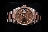 ROLEX DATEJUST 41MM 18K EVEROSE GOLD & STEEL CHOCOLATE DIAMOND DIAL OYSTER 126331