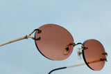 CARTIER SPLIT C CT0551S-005 RIMLESS SUNGLASSES 55MM GOLD-TONE RED GRADIENT FACTORY LENSES