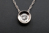 14K WHITE GOLD 0.15 CTW ROUND DIAMOND SOLITAIRE PENDANT