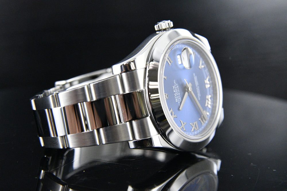 Rolex Datejust II 41mm Stainless Steel Azure Blue Roman Ref 116300 