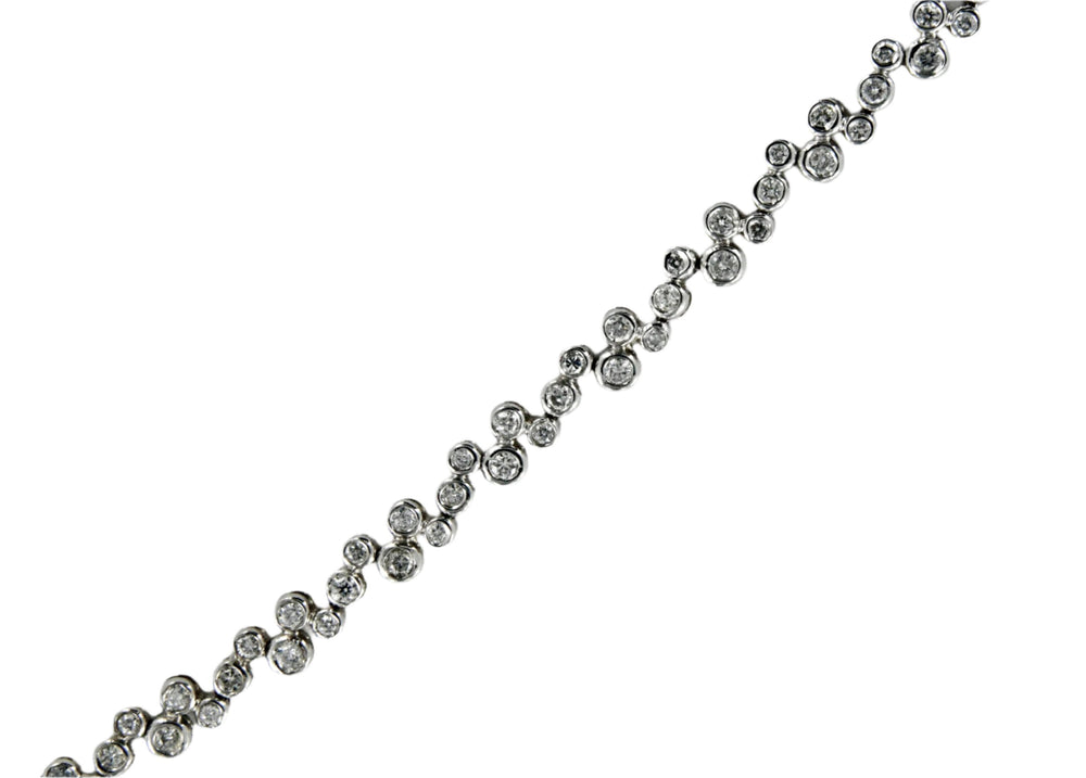 14K White Gold Diamond Bracelet 3.07 TCW