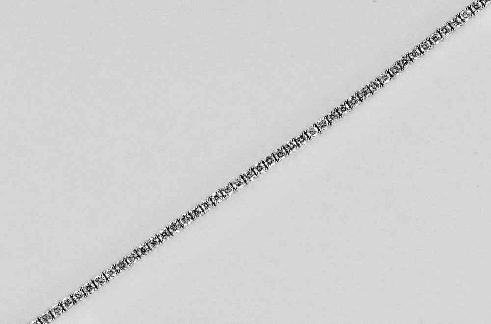 14K White Gold Diamond Tennis Bracelet 3.68 TCW