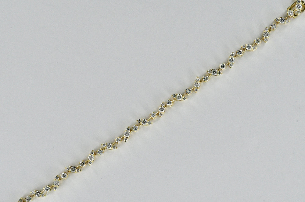 14K Gold Abstact Diamond Bracelet 3.66 TCW