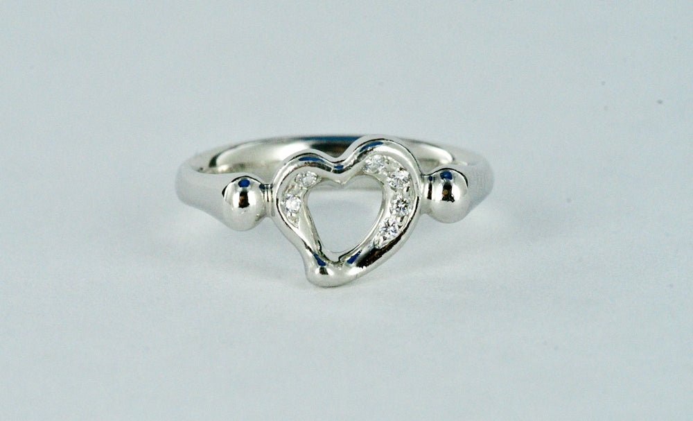 Tiffany & Co Elsa Peretti Platinum & Diamond Heart Ring