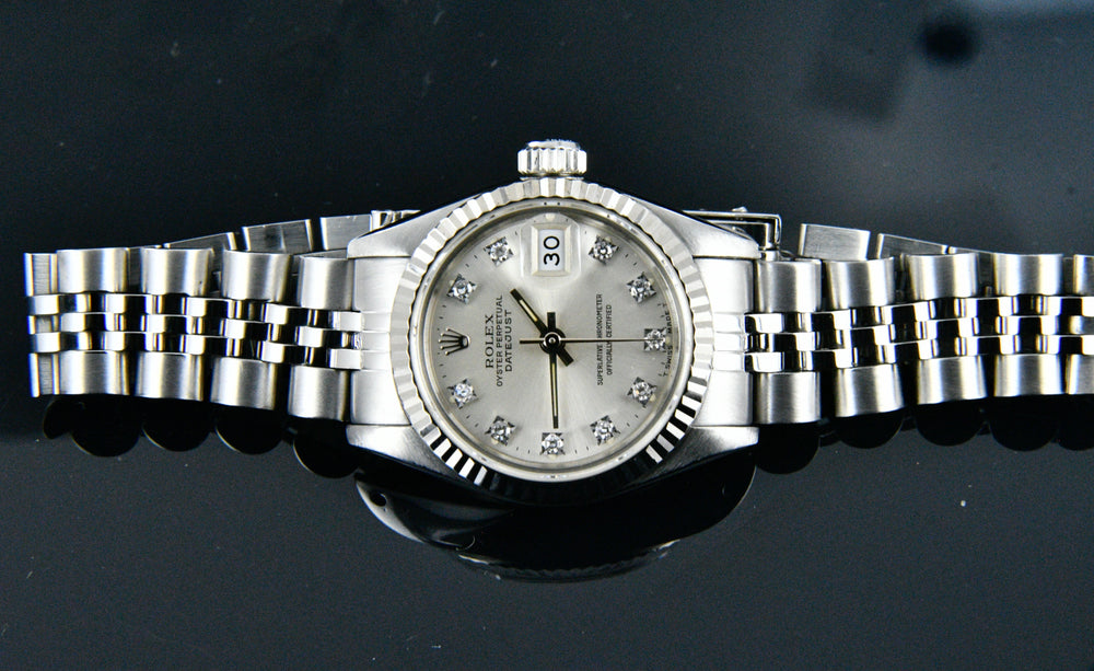 Rolex Datejust 26mm Stainless Steel Factory Diamond Dial 69174