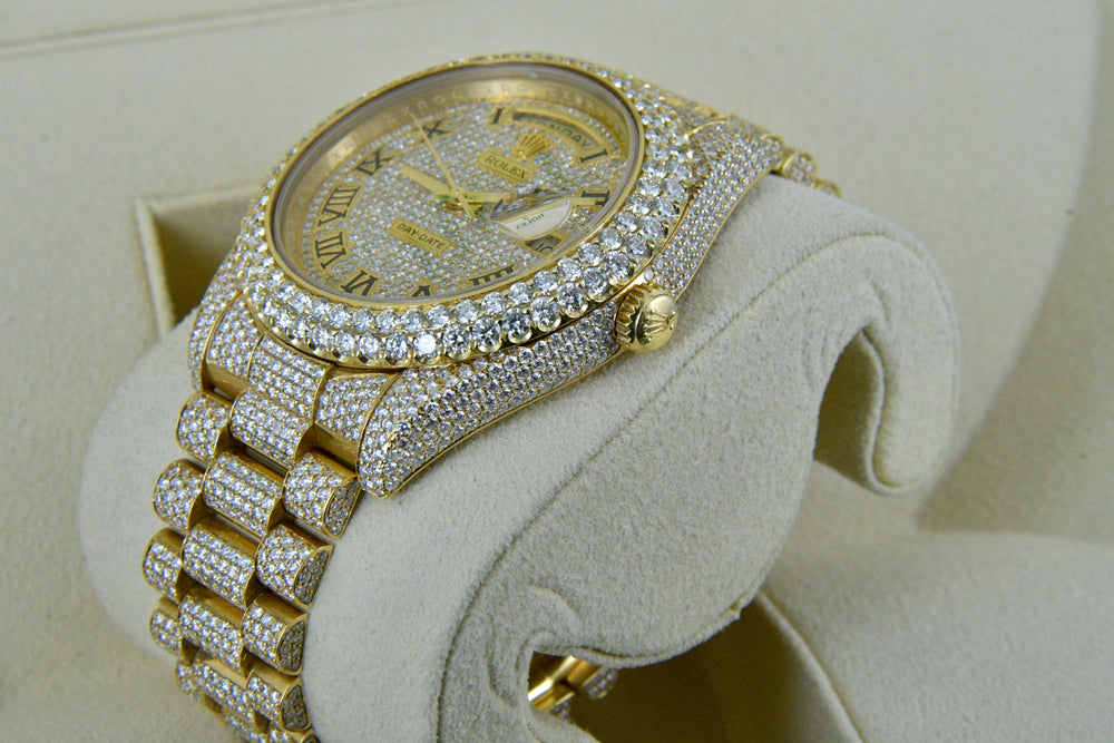 Rolex Day Date II 218238 Bust Down Diamond Watch 41mm