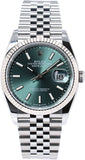 Rolex Datejust 126234 Silver Jubilee Bracelet with Silver Bezel green dial