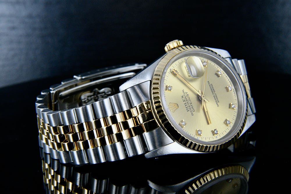 Rolex Datejust 36mm Two Tone Factory Diamond Dial 16233